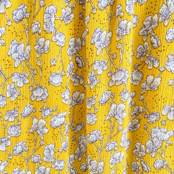 Designers Society Floral Print Tie-Neck Blouse in Sunflower Yellow Size XS - Picture 4 of 7
